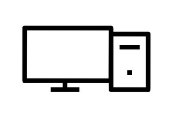 desktop computer silhouette vector illustration