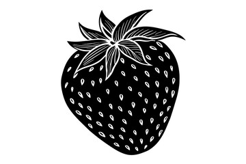 strawberry silhouette vector illustration