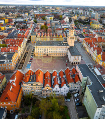 Aerial view of Opole, a city located in southern Poland on the Oder River and the historical capital of Upper Silesia