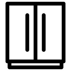double door fridge icon, simple vector design