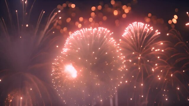 Fireworks Illuminate Night Sky Generative AI