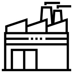 factory icon, simple vector design