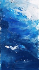 An abstract illustration of blue and white with broad expressive brush strokes. 