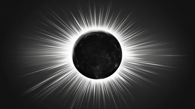 The total eclipse will be centered on a pink background. The use of black lines adds sharp contrast to the composition. This resulted in a striking and simple image of this celestial event