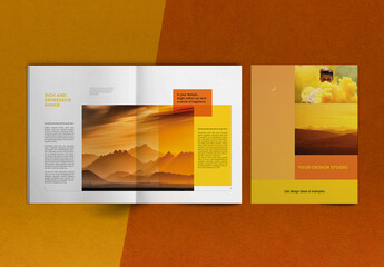 Yellow Color Palette Brochure Layout - obrazy, fototapety, plakaty
