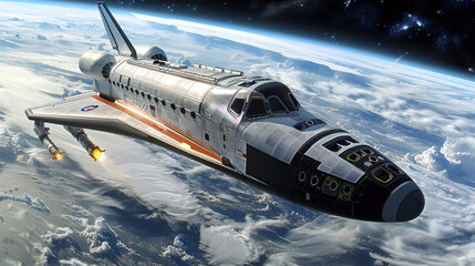 Space Shuttle Spaceship Spacecraft Aspect 16:9  - obrazy, fototapety, plakaty