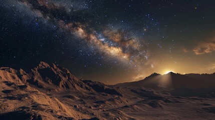 The distant glow of the Milky Way, seen from the surface of a distant exoplanet