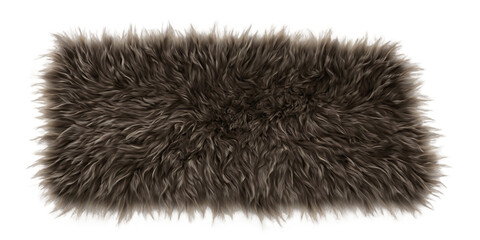 Brown faux fur rug Transparent Background Images