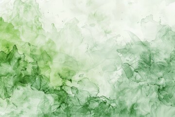 The background is white and green watercolor paint in the form of splashes or spots. a place for a text, greeting, or advertisement