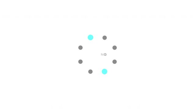 Loading animation in which a circular metaball moves in a circle, a combination of gray tones and blue