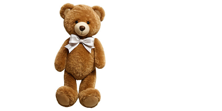 Brown teddy bear with a bow Transparent Background Images 