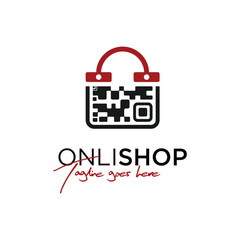 bag qr code icon symbol logo design online shopping