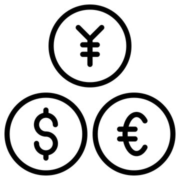 foreign currency icon, simple vector design