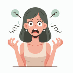 Graphic vector of women being frightened