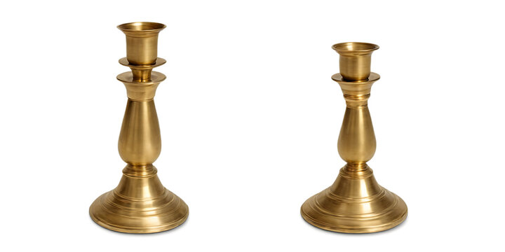 Golden brass candlesticks Transparent Background Images 