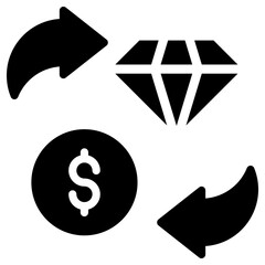 wealth icon, simple vector design