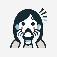Graphic vector of women being frightened