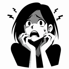 Graphic vector of women being frightened