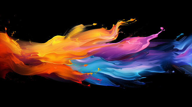 colorful paint splash on a black background