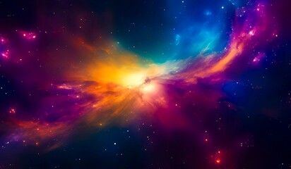 Colorful galaxy background showing the depth of space - obrazy, fototapety, plakaty