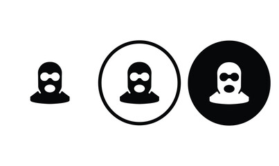 icon Burglar black outline for web site design 
and mobile dark mode apps 
Vector illustration on a white background