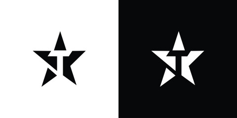 Unique and modern T star logo design