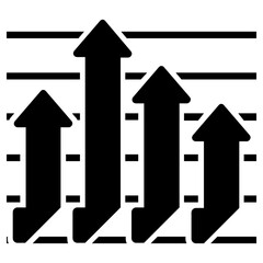 arrow infographic icon, simple vector design