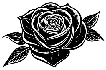 black rose isolated on white