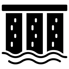 hydroelectric energy icon, simple vector design