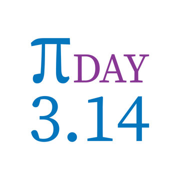 Illustration of PI DAY 3.14 Isolated on white background. Vector image.