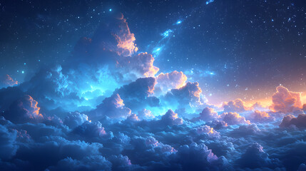 Starry Night and Wispy Clouds