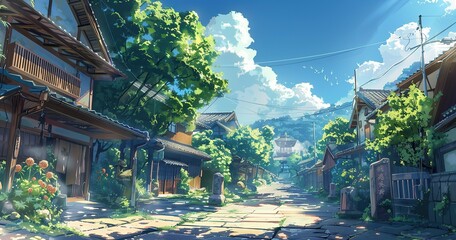 The Place Promised in Our Early Days, morning, clear sky, Anime style