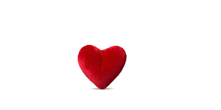 Red plush heart pillow Transparent Background Images 