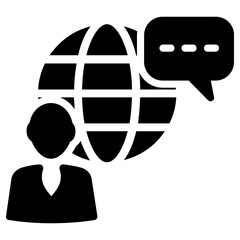 global communication icon, simple vector design