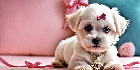 ribbon necklace maltese