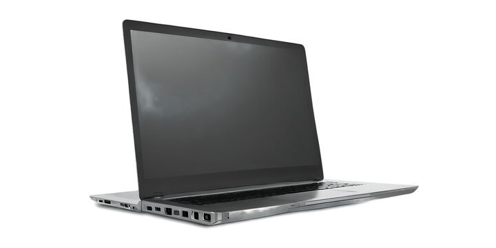 Silver laptop computer Transparent Background Images 