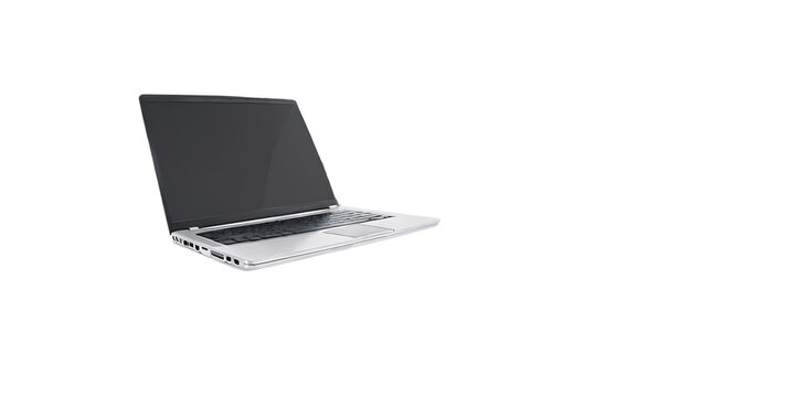 Silver laptop computer Transparent Background Images