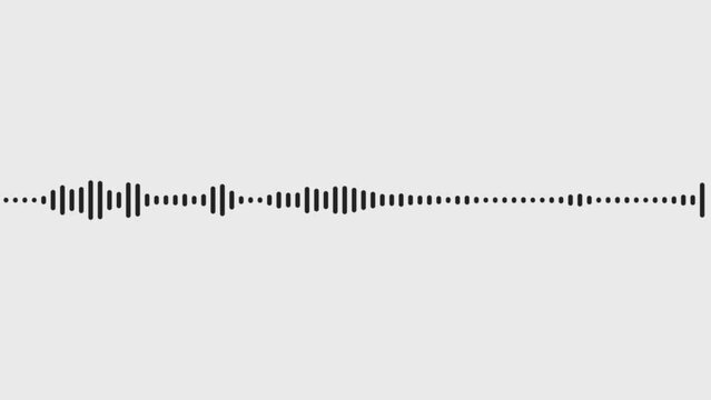 Sound wave animation with black bars, audio visualization effect. simple speech visualization,
White audio waveform spectrum anim Minimalist Waveform Audio. White and black audio visualization effect.