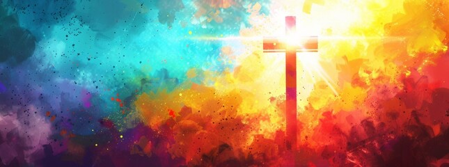 Abstract Colorful Cross Background