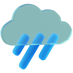 3D Icon Rain Illustration