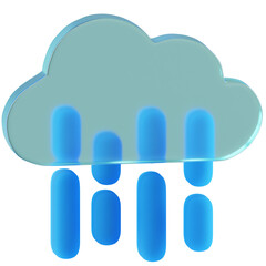 3D Icon Rain Illustration