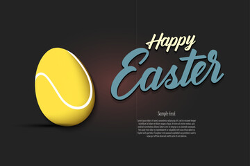 Happy Easter. Egg in the form of a tennis ball - 776587375