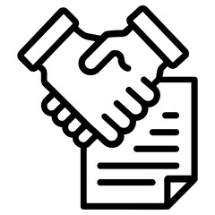 partnership deed icon, simple vector design