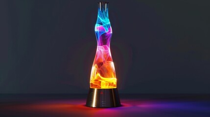 Colorful Lava Lamp on Dark Background