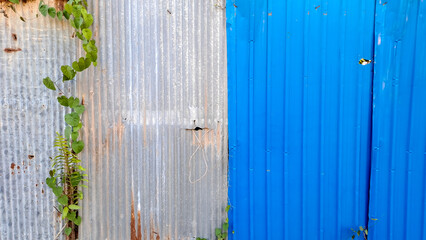 Old zinc vintage fence wall texture for background, pattern of rusty on metal panel.Tin Roof wall countryside	