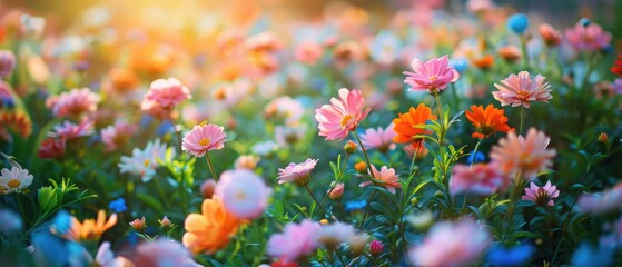 Obraz na płótnie Canvas Background from bright spring flowers in full bloom.