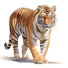 Obraz premium Bengal tiger. Tiger clipart. Watercolor illustration. Generative AI. Detailed illustration.