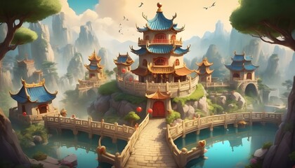 Obraz premium Fairy tale Little Kingdom Chinese