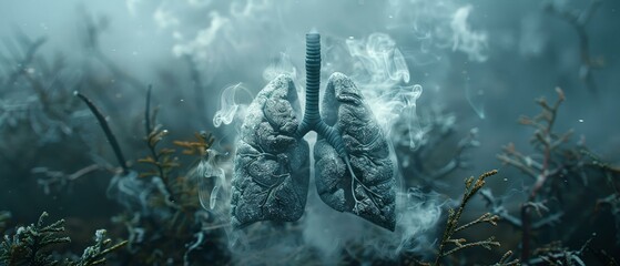 Lungs in smoke's grasp, an urgent health plea - obrazy, fototapety, plakaty