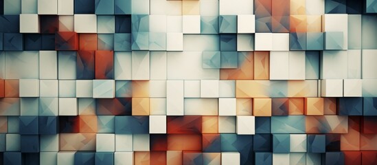 Vivid close-up image of a wall featuring an array of diverse colored squares in various hues and shades - Powered by Adobe
